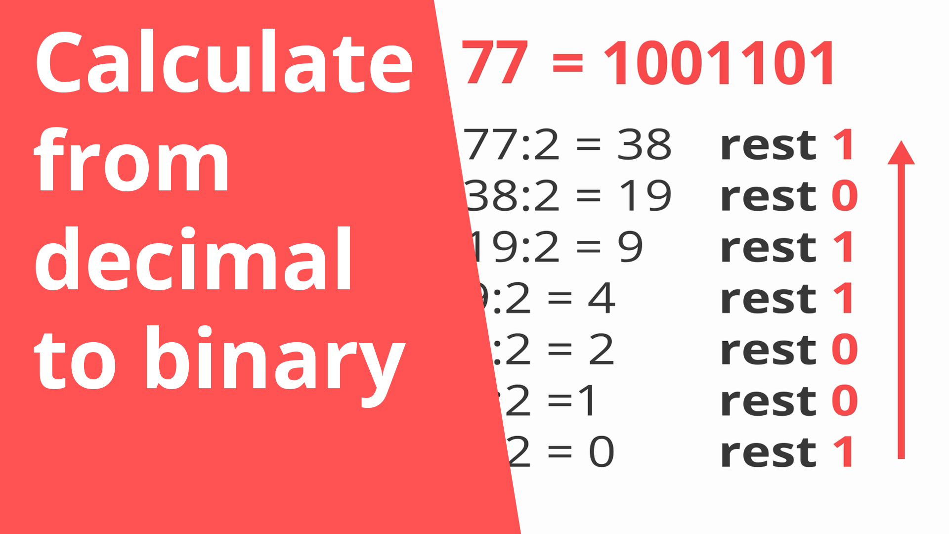 Calculate from decimal to binary